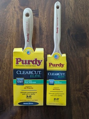 lot of 2 Purdy Clearcut Elite Ultra Stiff Nylon/Polyester Semi-Oval 3'' & 2''