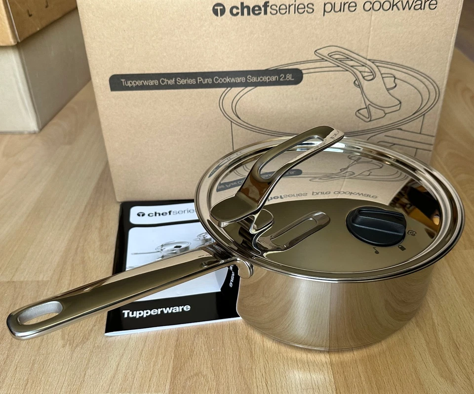 Tupperware T Chef Series Pure Cookware Topf/ Saucepan 2,8 L, Silber - TOP/NEU!!!