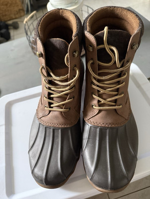 Sperry Top-Sider Men's Waterproof Duck Boots Leather/Rubber Brown/Black 9.5