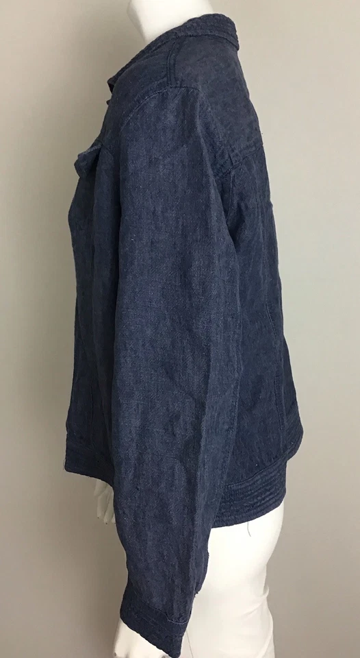 Chaqueta para mujer Kate Hill talla 12 P azul informal de lino look vaquero Foto 4 de 4