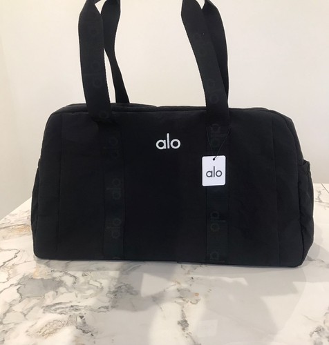 ALO Yoga Duffel Bag for Yoga Gym Travel Black with extra black shoulder strap