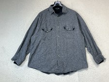 RUSTY Shirt Mens Button Up Long Sleeve Gray C...