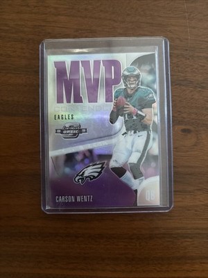 2018 Panini Contenders MVP Silver Carson Wentz Optic MVP Purple /99