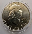 1960 D Franklin Half Dollar, 90% Silver, MS, Bell Lines, Free Shipping
