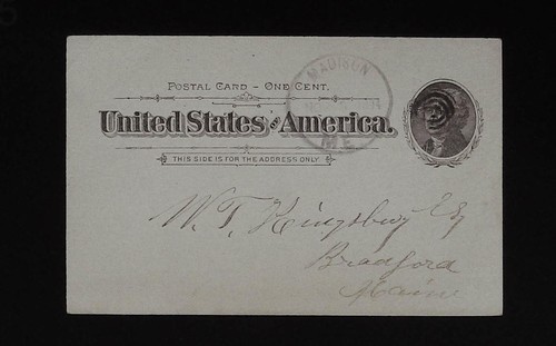 UX12 Postal Card Dyer Rice & Co. Madison ME 1894 - Picture 2 of 2