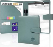 Agoer A5 Clipboard Folder,A5 Leather Portfolio Folder Writing Clip Board with A5