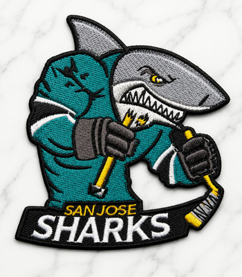 SAN JOSE SHARKS NHL HOCKEY EMBROIDERED IRON ON PATCH 3.25''X4'' FREE SHIPPING