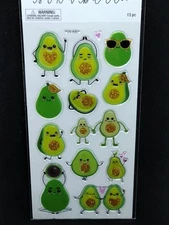 The paper studio stick a bilities Avocado puffy stickers Epoxy 13pc Crafts 