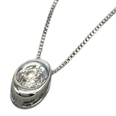 Halskette Lichtpunkt Charm Tropfen Diamant 0,08kt in 18 Karat Weißgold Damen