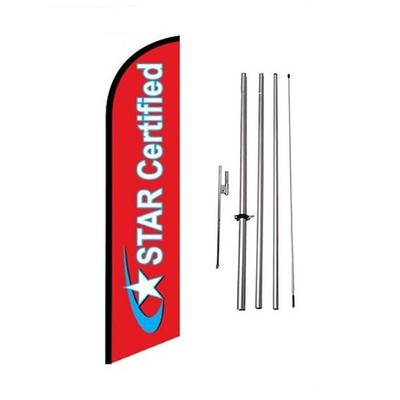 Star Certified Smog Station Feather Flag Swooper Banner with 15FT Pole Kit...
