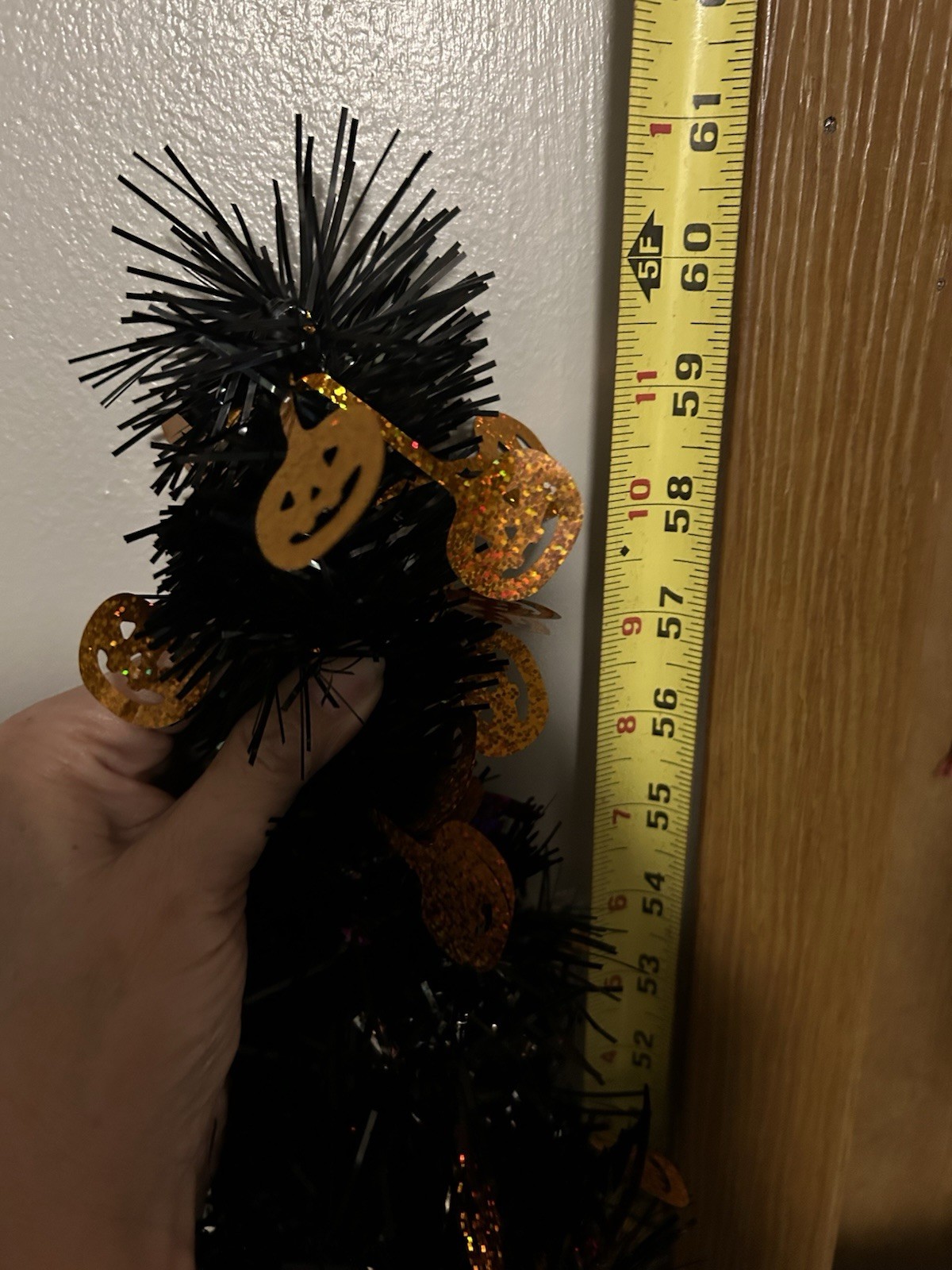 5 Foot Halloween Pumpkin Tree Led Lighting With Tinsel New Inbox