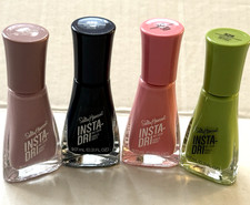 Sally Hansen Insta-Dri Nail Color Nail Polish Lot Of 4 Green Blue Pink and Plum