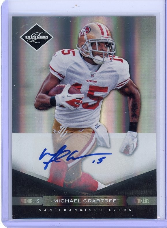 2011 Leaf Limited Michael Crabtree Monikers Auto /50 San Francisco 49ers T1