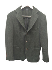 Drake's London Harris Tweed Jacket 46 M Green Wool Blazer Made in Italy Luxury