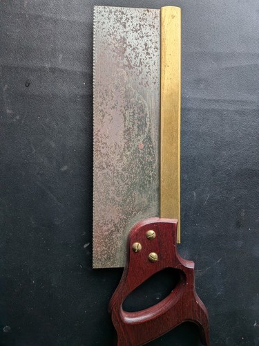 Crown Tools no. 195 Tenon Saw, 12 Inch 305mm - Brass Back, 13 TPI - Full Handle