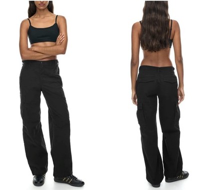 ARITZIA TNA Supply Relaxed Black Utility Cargo Pants Size 2 NEW w TAGS $128