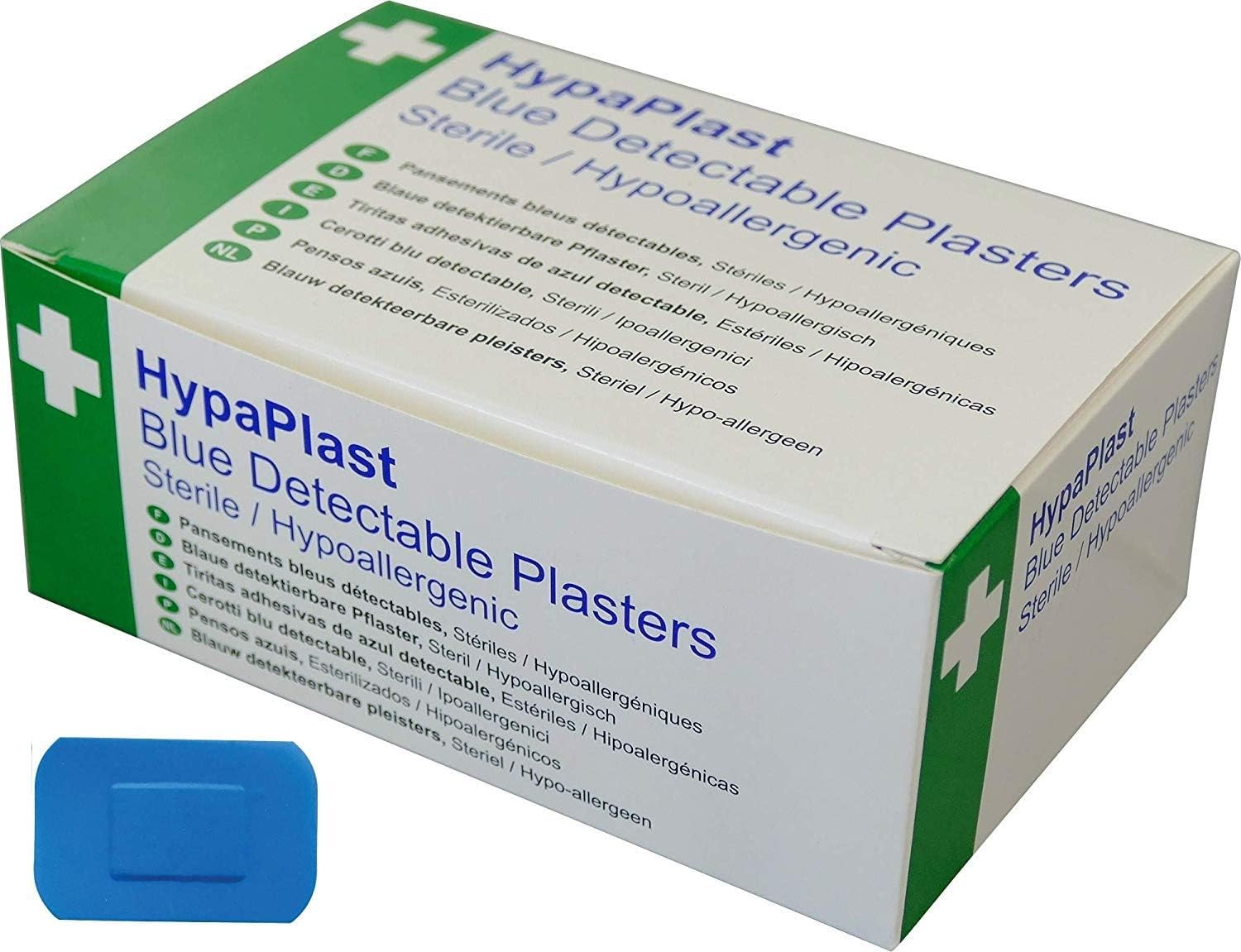 Safety First Aid Group HypaPlast Blue Catering Plasters, 7.2x5cm (Pack of 100)