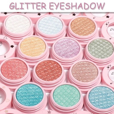 Glitzer Lidschatten Set 12 lebendige Farben cremige Textur wasserfest 2,9g Netz
