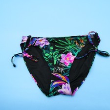 Victorias Secret Medium Green Floral Hipster Tie Bikini Bottom Swimwear Beach VS
