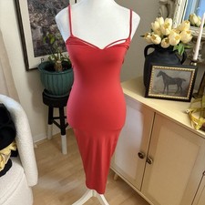 NOOKIE Red Bodycon Dress Open Back Strappy Size 8