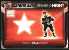 2021-22 Upper Deck Credentials 1st Star of the Night #1S10 Taylor Hall - HKY