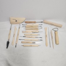 21 Piece ARTEZA Pottery  Clay Sculpting Tools Set  Steel Tips, Wooden Handles