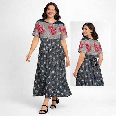 Vintage Just In Thyme Floral Maxi Dress 14 Cottagecore Boho Romantic Prairie