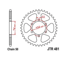 JT Steel Rear Sprocket 530 42T #JTR481.42 for Kawasaki KZ650B/KZ650F Custom