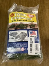 TimMee Plastic M48 Patton Platoon Tank 3pc Tim Mee Army Men OD Green Vehicles