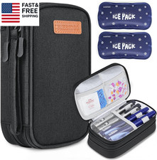 Insulin Cooler Travel Case, Double Layer Medicine Kit Diabetes Travel Case, Port