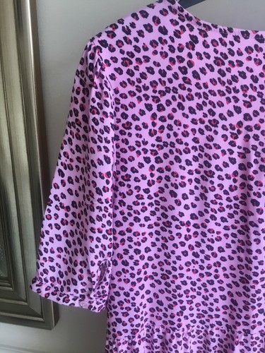 Hush Pink Print Penelope Maxi Dress Size 8 V Neck S/ Sleeve + Pockets Immaculate - Picture 6 of 14