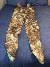 HODGMAN NEOPRENE ADVANTAGE TIMBER CAMO CHEST WADERS SOFT BOOT MEN-XL. EUC