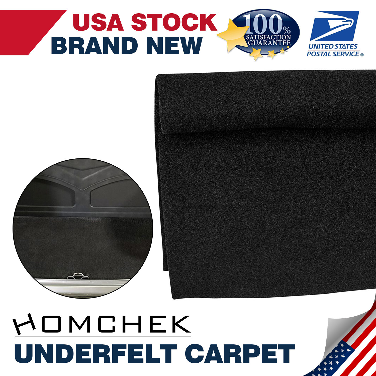 Speaker Box Carpet Wrap Audio Sub woofer Car Trunk Liner Cover Under-felt USA