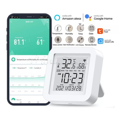 Smart WiFi Temperature Humidity Sensor Thermometer Hygrometer Alexa Google Tuya