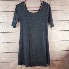 Anthropologie Everly Tunic Blue Open Back Ribbed Shift Dress Size Small NWOT