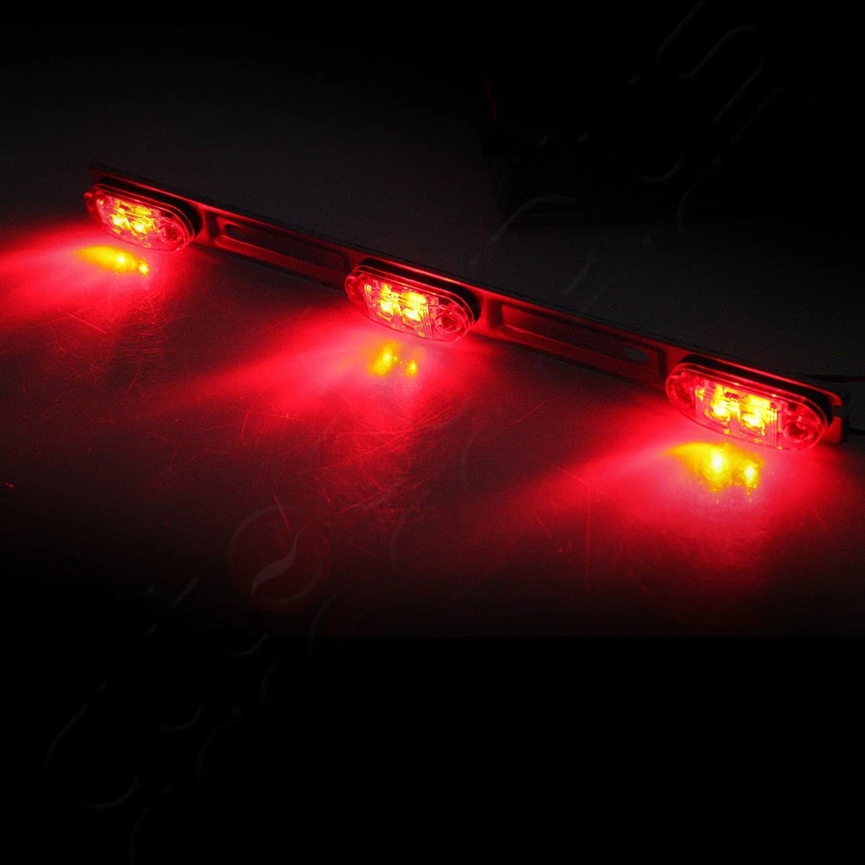 Barra de identificación 16" roja con separación marcador lateral 6 LED 3 luces remolque camioneta sellada Foto 2 de 4