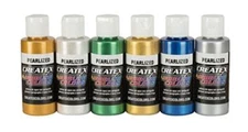 Createx Colors 5804-00 Createx Pearl Airbrush Set, Assorted Colors, 2 oz, 6 