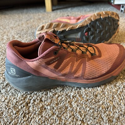 Salomon Womens size 9 Sense Ride 4 Red Running Trail Shoes Sneakers
