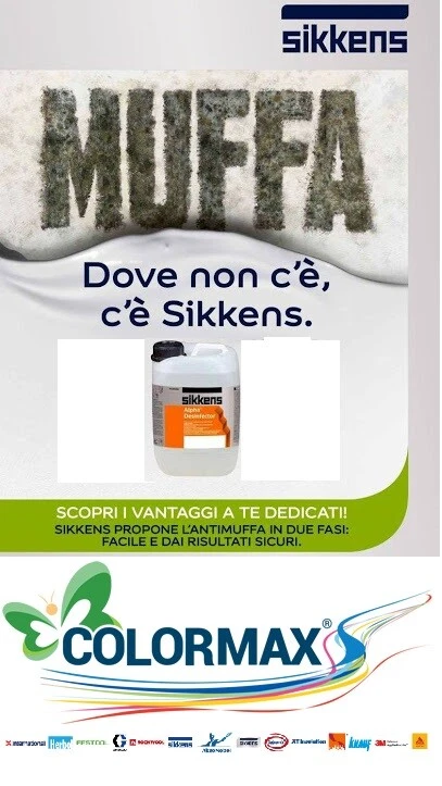 ANTIMUFFA SIKKENS ALPHA DESINFECTOR TRATTAMENTO DI SUPERFICI MURALI CONTAMINATE
