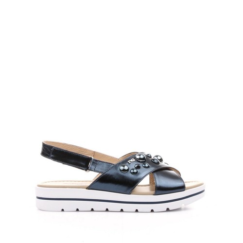 SCARPE SANDALO SANDALI DONNA NERO GIARDINI P805861D 201 OCEANO BLU PE NUOVO - 第 1/4 張圖片