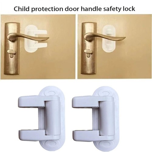 White Door Lever Lock Childproof Child Protection Locks Home - Picture 11 of 12