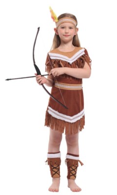 Mädchen Indianer Kinder Kostüm Bogenschütze Jägerin Halloween Kostüm
