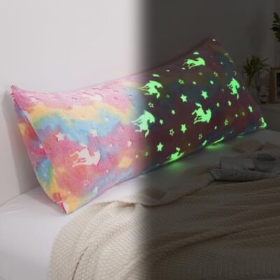 Glow in The Dark Body Pillow Cover 21x54 Inches, Pink Tie Dye 54