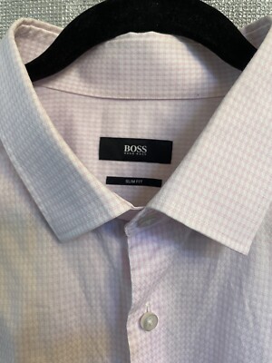 Pink slim Fit Hugo Boss Shirt 18 Inch 46 NEW UK