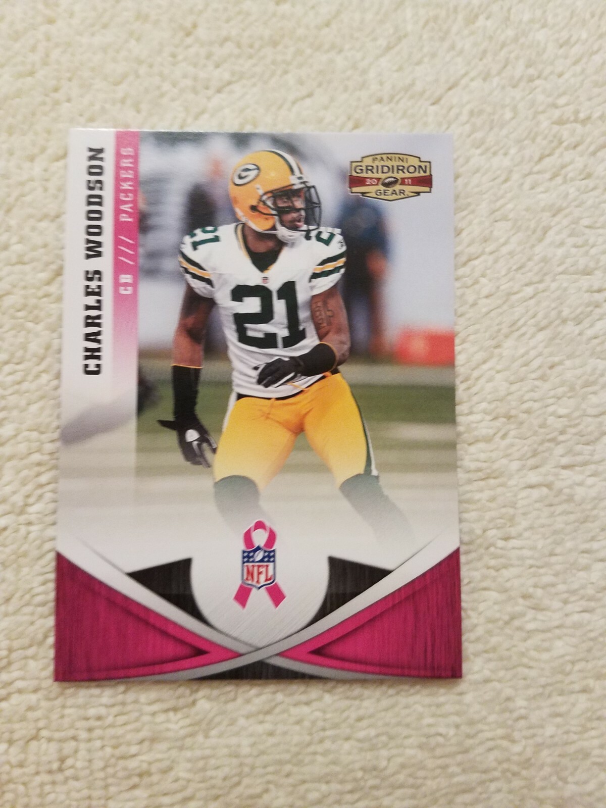 2011 Green Bay Packers Pink Ribbon A Crucial Catch Panini Charles Woodson  47 SGA