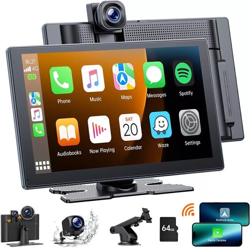 9"Car Stereo Radio 4K Dash Cam Wireless Apple Carplay&Android Auto+1080P Camera - Picture 9 of 9