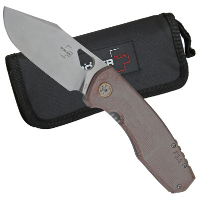 Böker Plus Taschenmesser ''F 3,5 Micarta'' Micarta Schale Clip Framelock Nylonetui