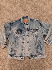 Vintage Levi Stone Wash Acid Wash Jean Jacket Made In USA Size Medium