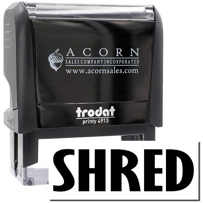 Large Self-Inking Shred Stamp Size 7/8'' Tall x 2-1/4'' Wide
