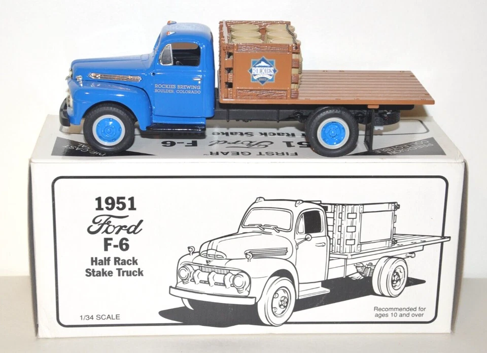 Camión de estacas Ford F-6 1951 First Gear escala 1:34 (Rockies Brewing) Foto 2 de 4